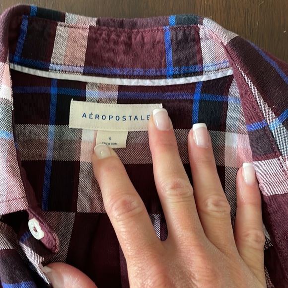 Men’s size small plaid button down shirt - Picture 2 of 3